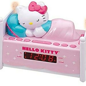 HELLO KITTY ALARM CLOCK RADIO WITH NIGHT LIGHT
